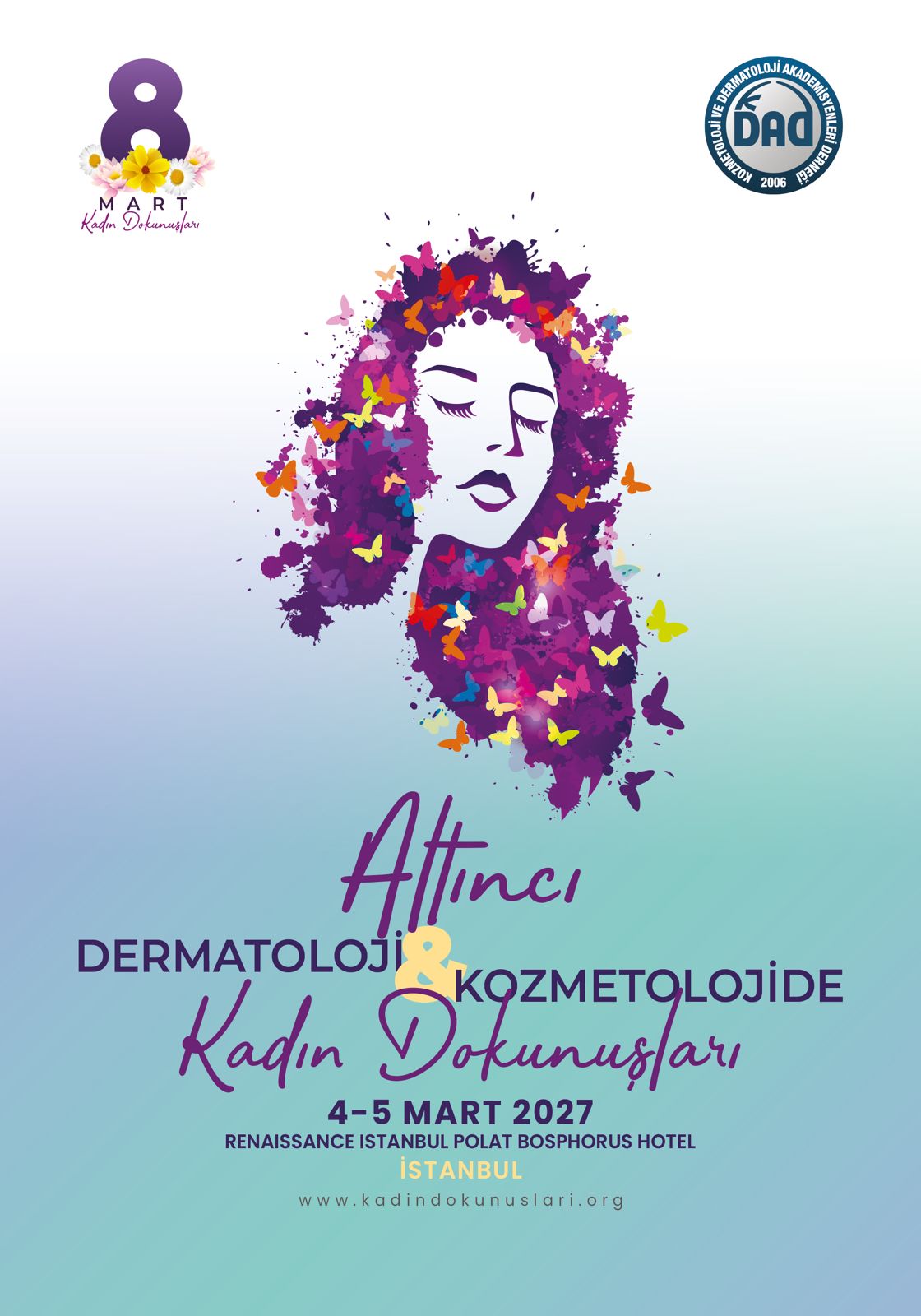 6. Dermatoloji ve Kozmetolojide Kadın Dokunuşları sempozyum afişi